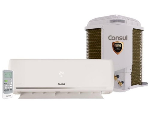 Ar-condicionado da consul de 12000 BTUs com condensador e controle branco