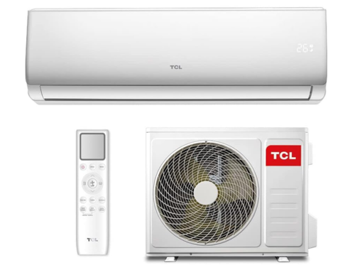 Ar-condicionado quente e frio da TCL branco com condensador e controle de 12000 BTUs