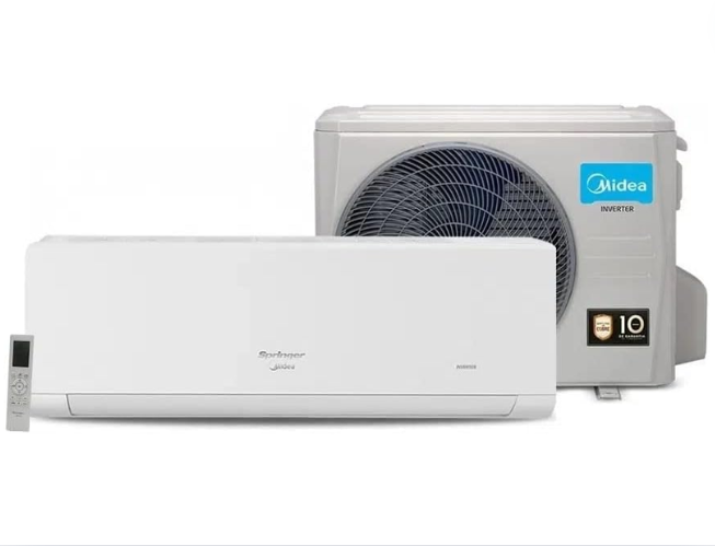 Ar condicionado inverter da Midea de 9000 BTUs com condensador